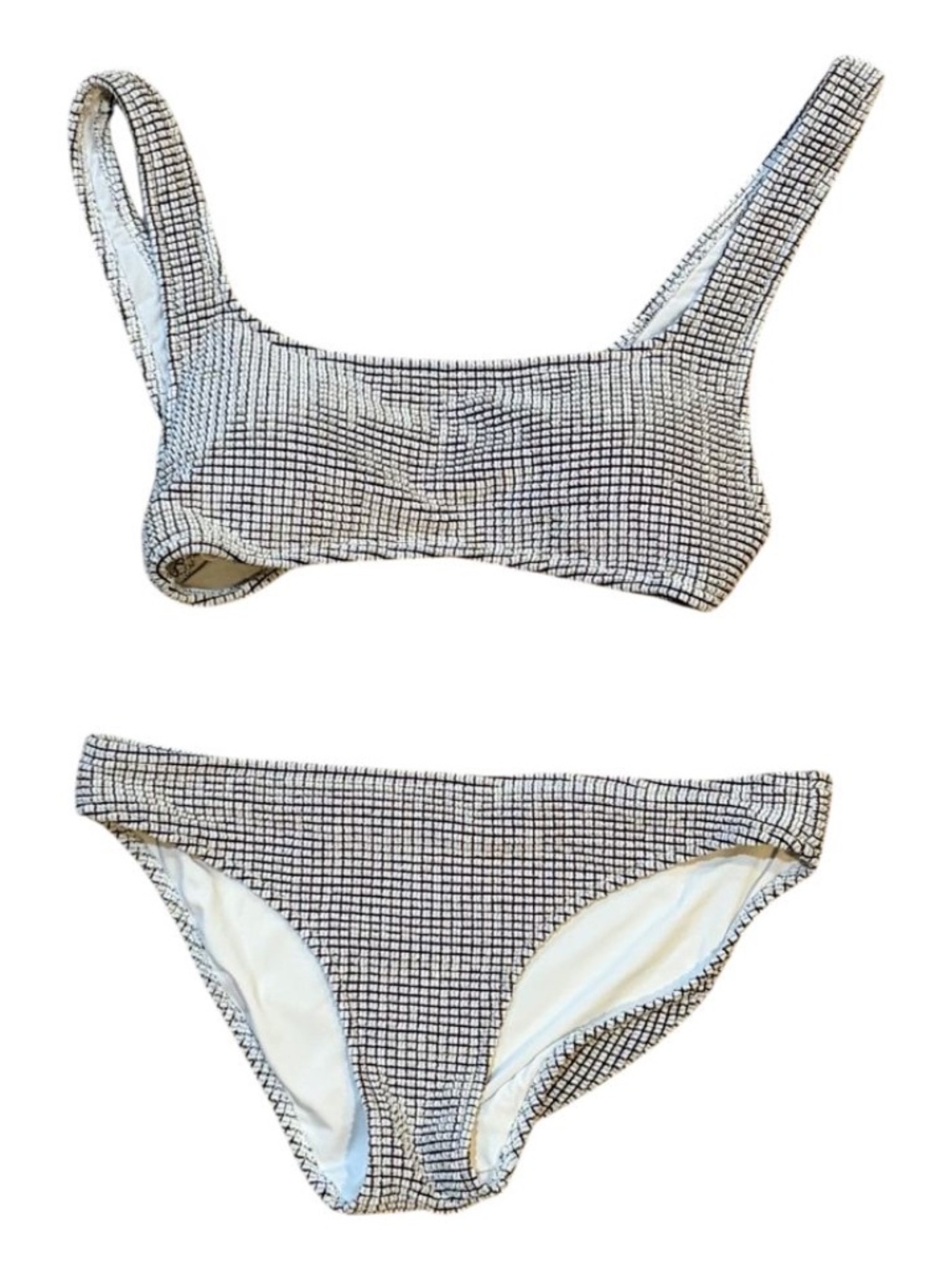 Aerie Black and White Grid Bikini Set